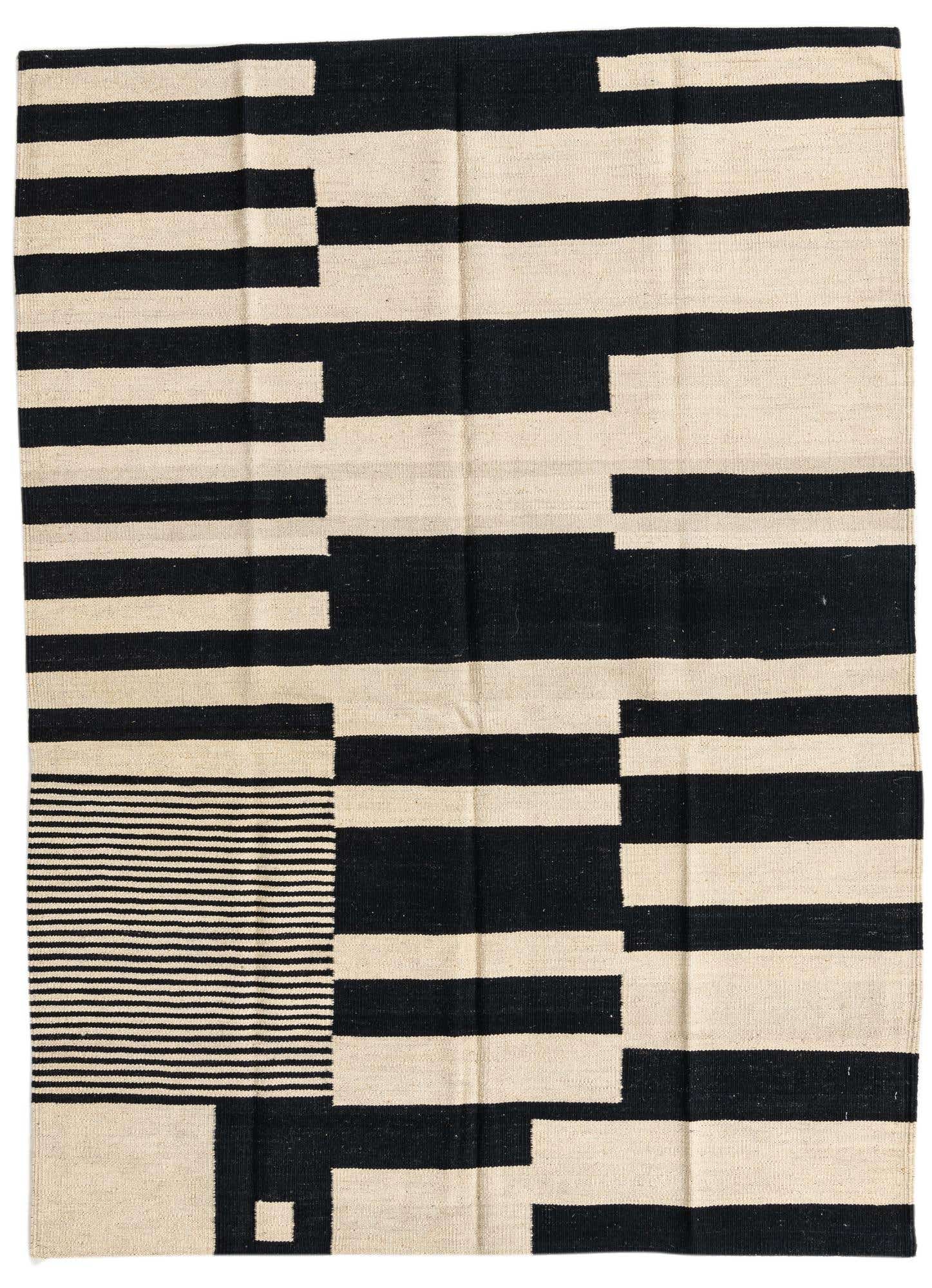 4' 8 x 6' 3 Hand Woven Kilim Modern Wool Rug