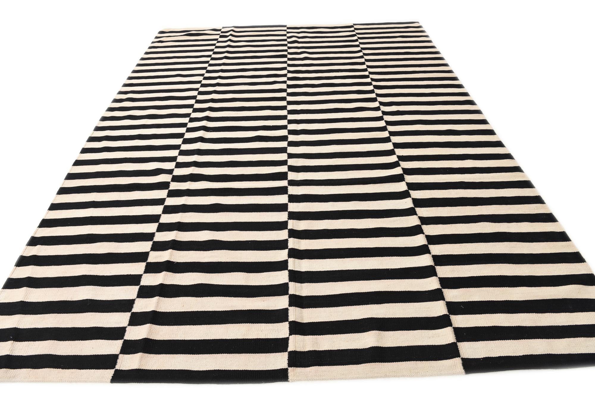 8' x 11' Hand Woven Kilim Modern Wool Rug