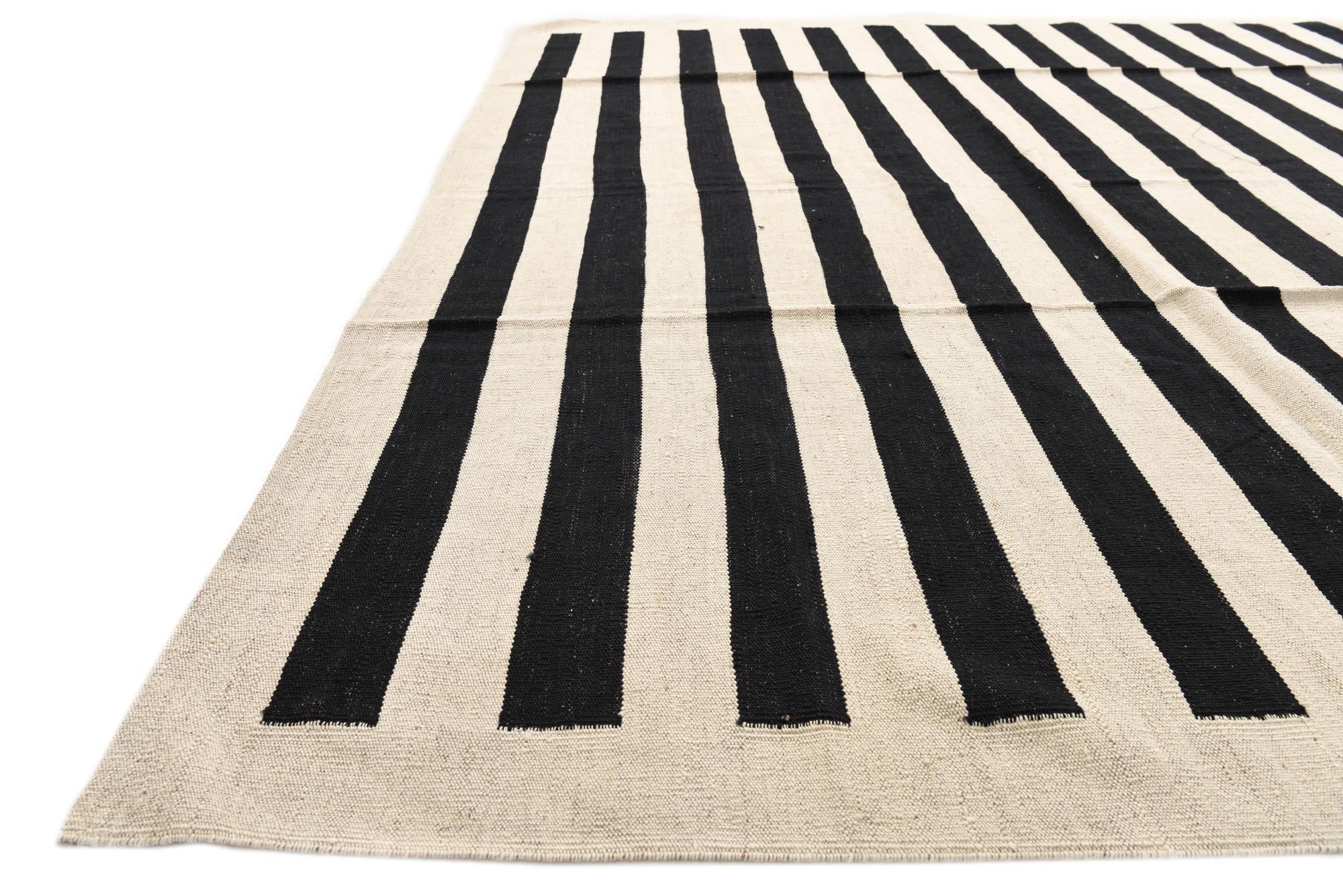 8' 2 x 9' 8 Hand Woven Kilim Modern Wool Rug