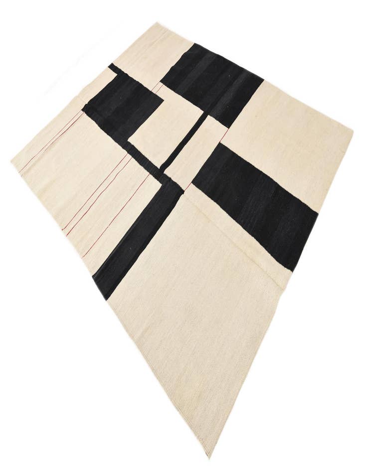 Detail image of 6' x 7' 7  Hand Woven Kilim Modern Wool Rug