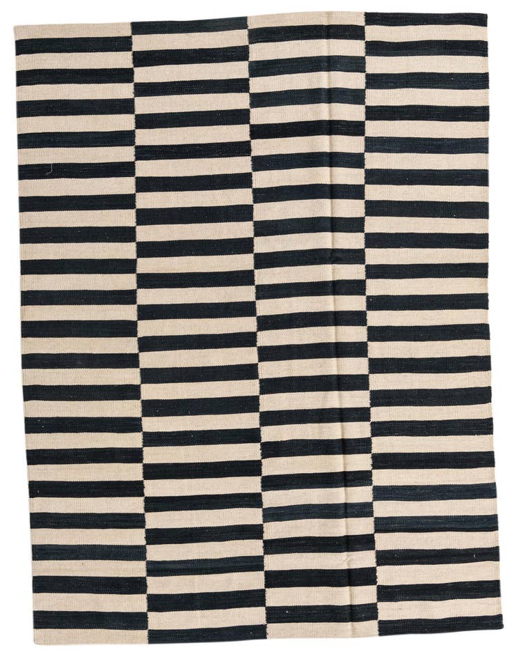 Detail image of 5' 4 x 7' 9 Hand Woven Kilim Modern Wool Rug