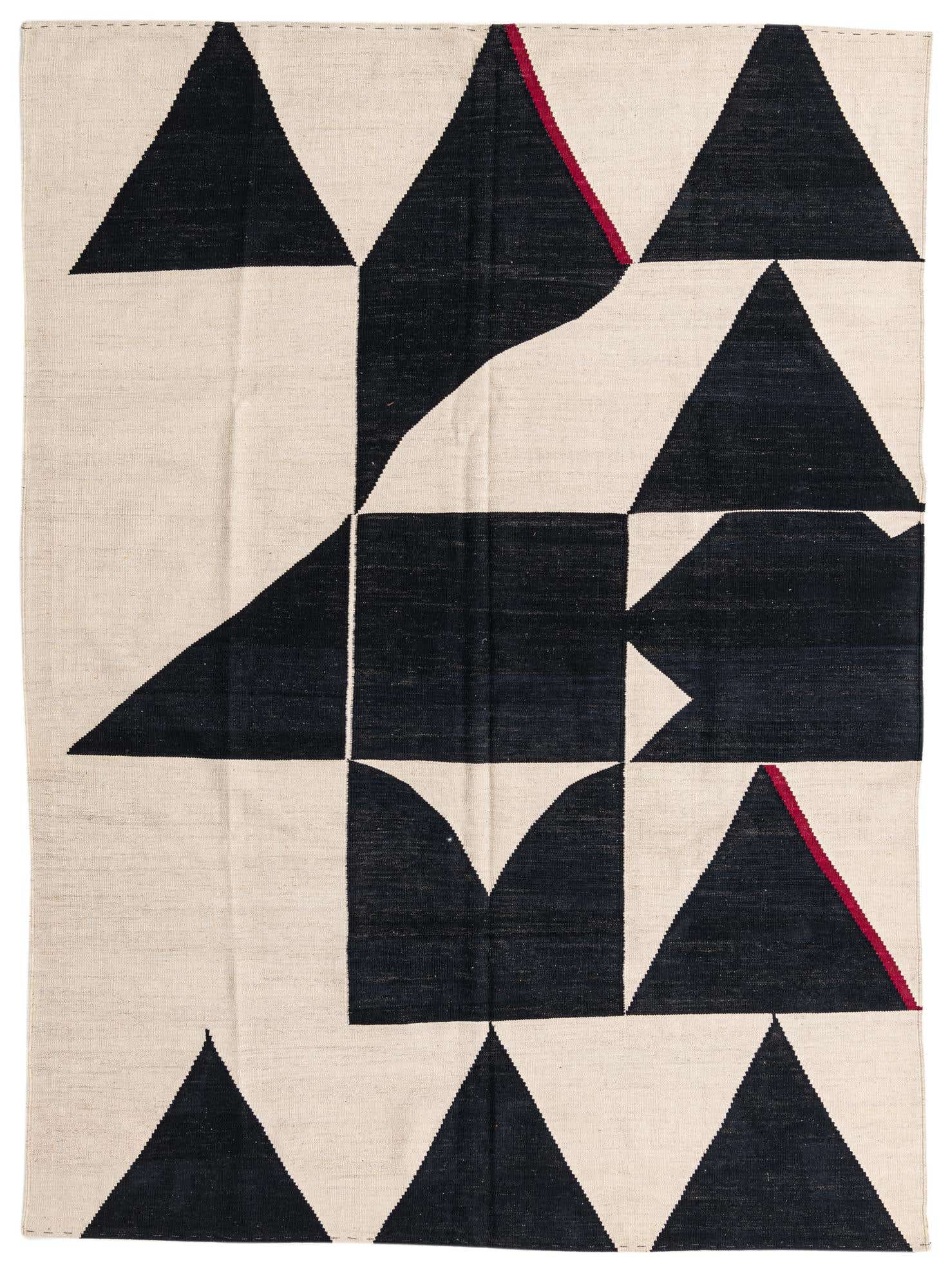 7' x 9' 6 Hand Woven Kilim Modern Wool Rug