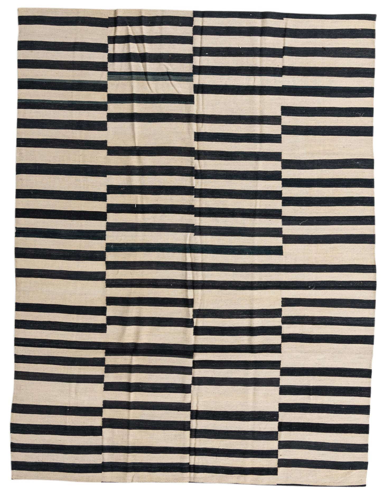 6' 10 x 9' 8 Hand Woven Kilim Modern Wool Rug