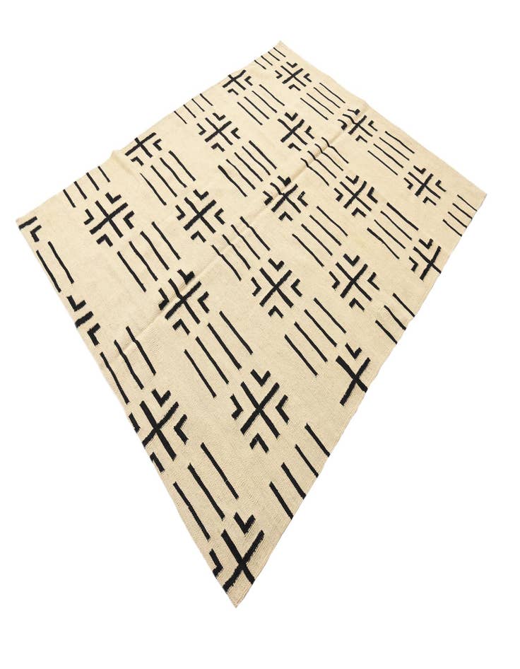 Detail image of 5' 2 x 6' 5  Hand Woven Kilim Modern Wool Rug