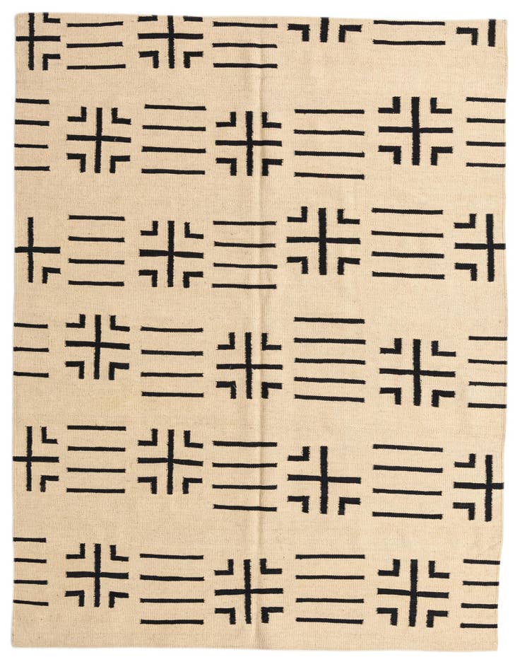Detail image of 5' 2 x 6' 5 Hand Woven Kilim Modern Wool Rug