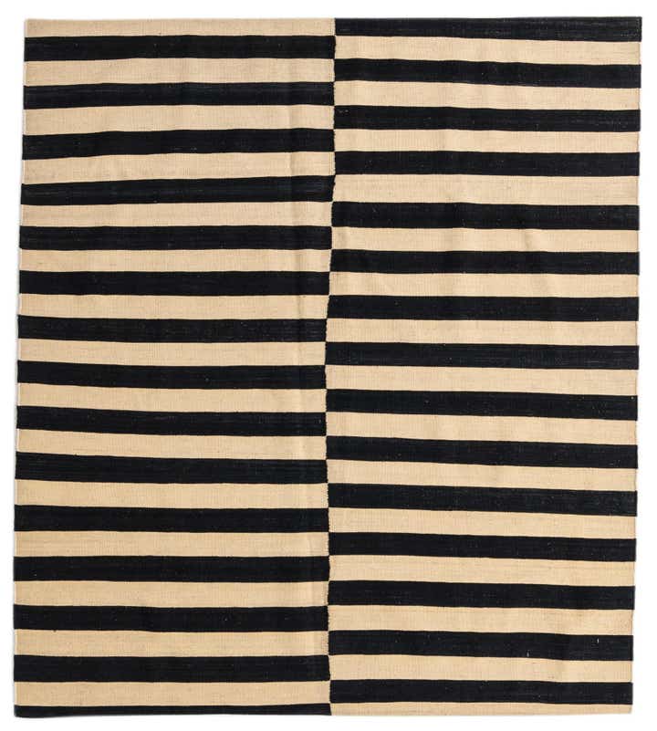 5' 4 x 6' Hand Woven Kilim Modern Wool Rug