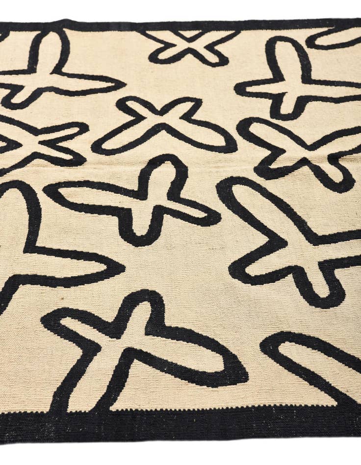 Detail image of 5' 2 x 6' 5  Hand Woven Kilim Modern Wool Rug