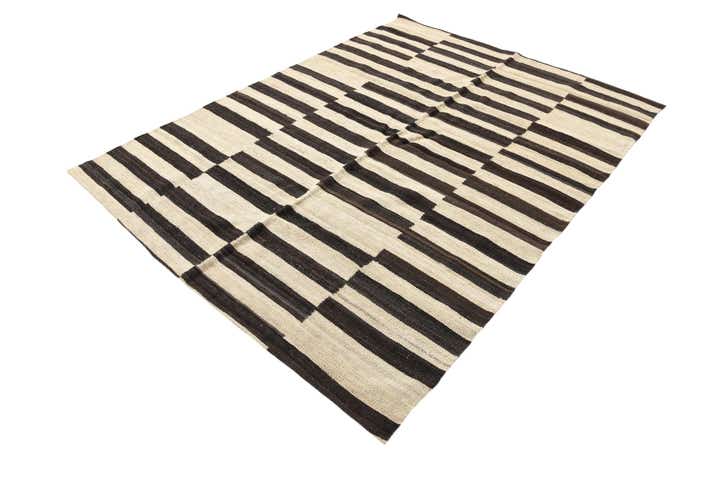 4' 3 x 5' 8 Hand Woven Kilim Modern Wool Rug