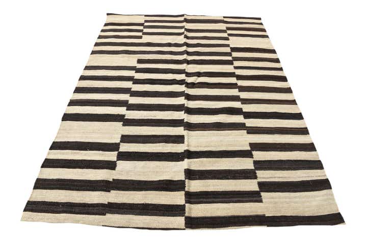 4' 3 x 5' 8 Hand Woven Kilim Modern Wool Rug
