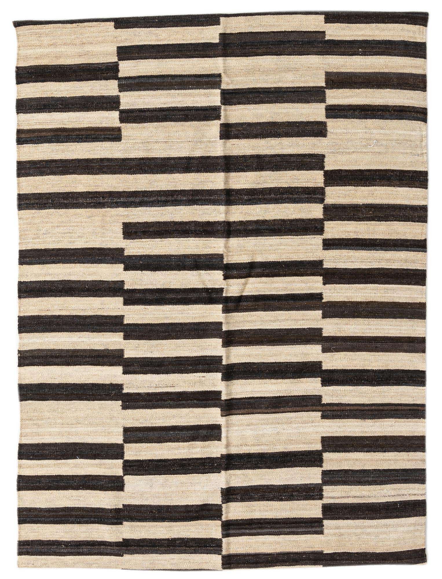 4' 3 x 5' 8 Hand Woven Kilim Modern Wool Rug