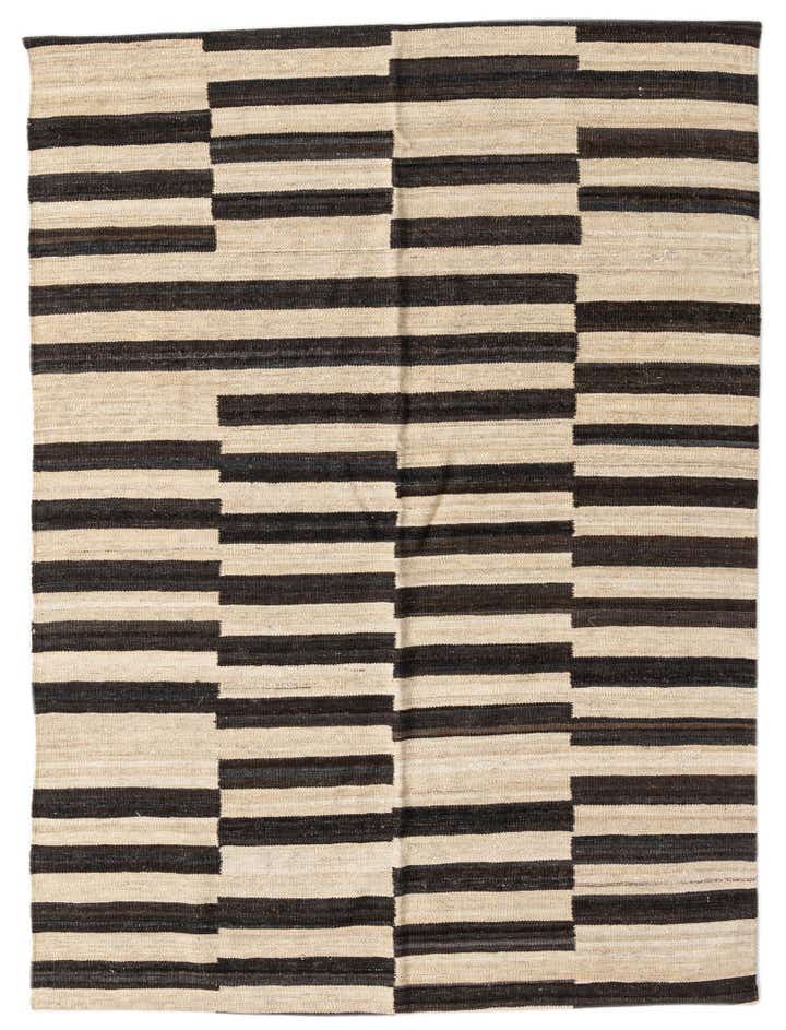4' 3 x 5' 8 Hand Woven Kilim Modern Wool Rug