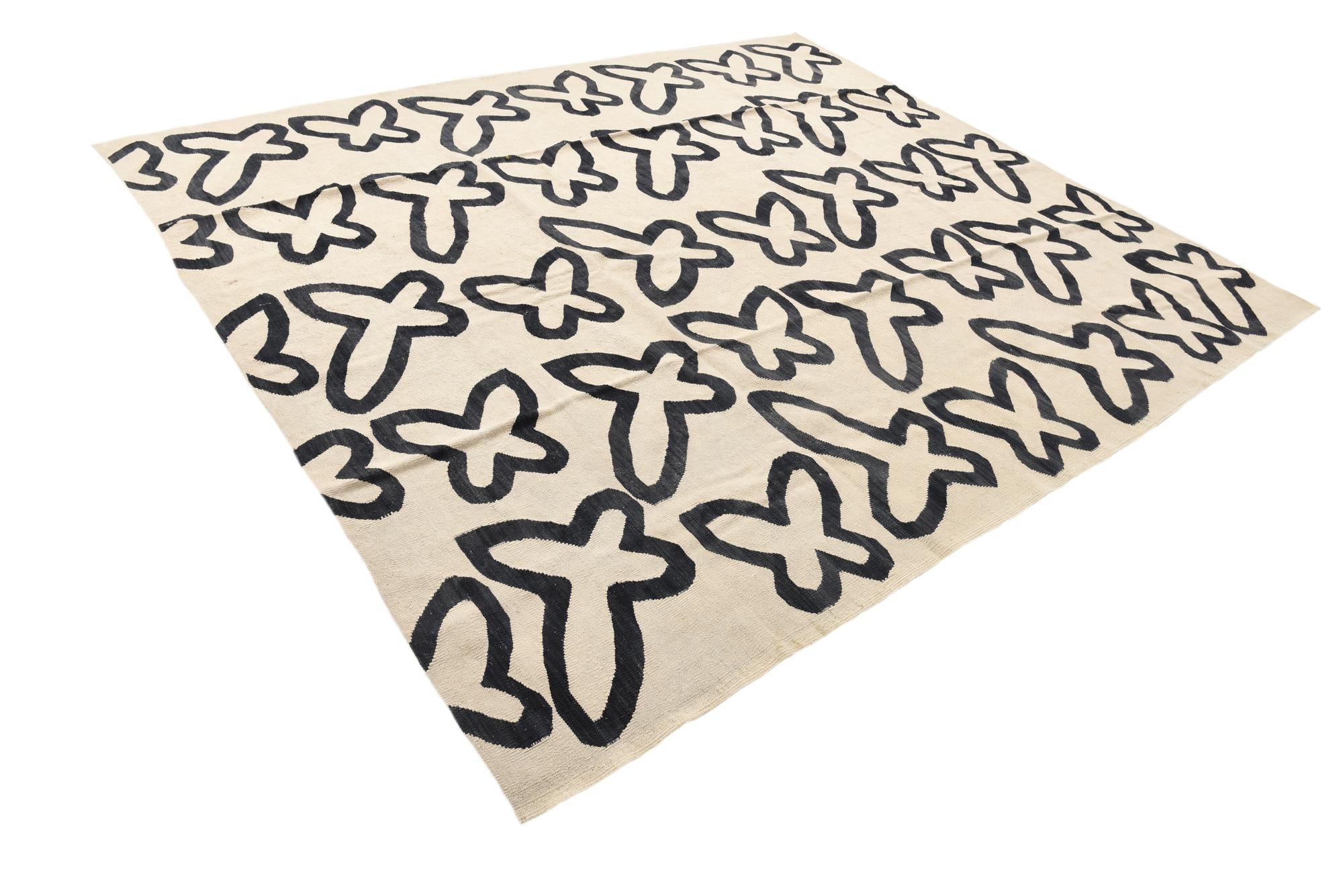 8' 5 x 9' 6 Hand Woven Kilim Modern Wool Rug