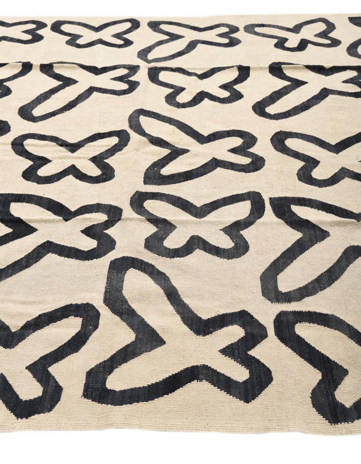 Detail image of 8' 5 x 9' 6  Hand Woven Kilim Modern Wool Rug