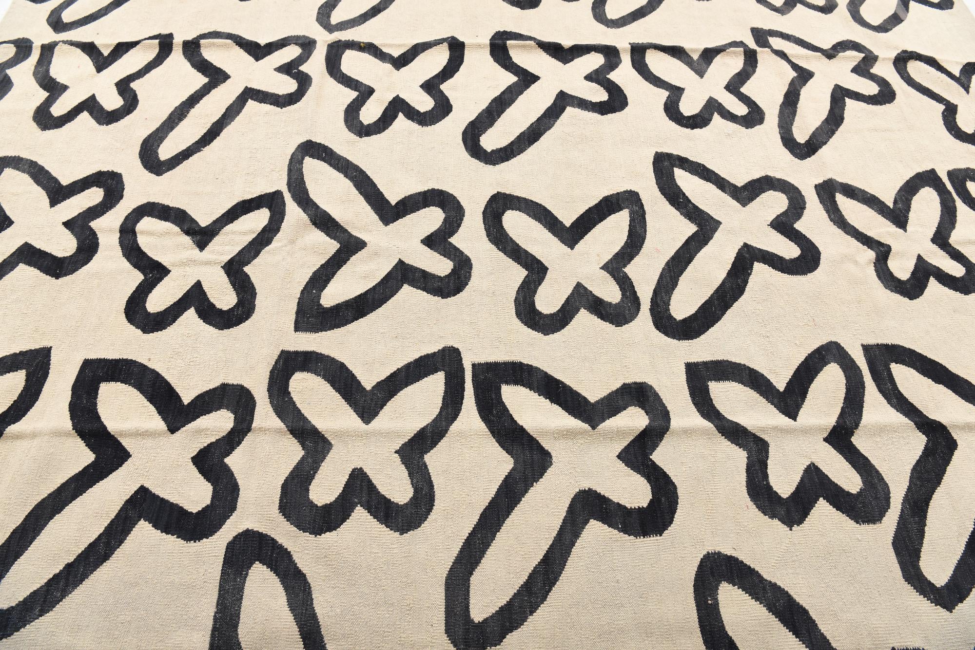 8' 5 x 9' 6 Hand Woven Kilim Modern Wool Rug
