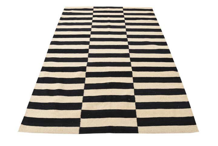 4' 2 x 5' 10 Hand Woven Kilim Modern Wool Rug