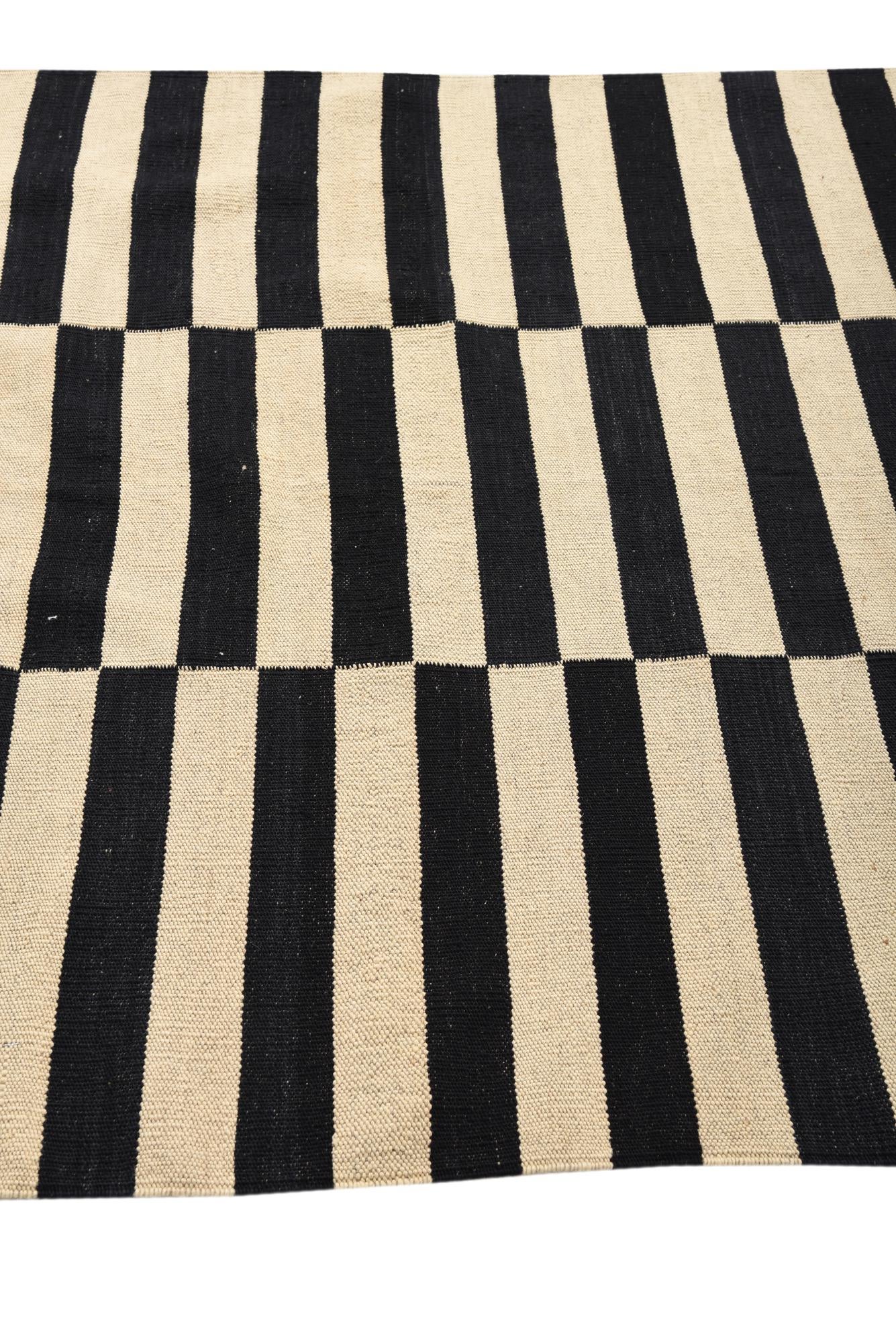 4' 2 x 5' 10 Hand Woven Kilim Modern Wool Rug