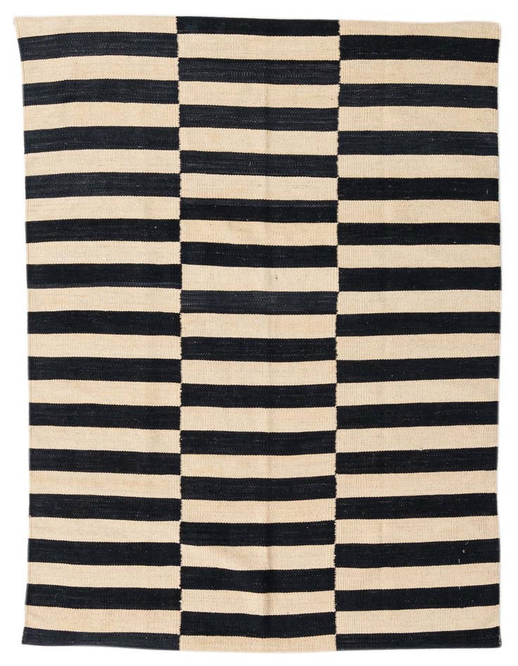 Detail image of 3' 11 x 5' 9 Hand Woven Kilim Modern Wool Rug
