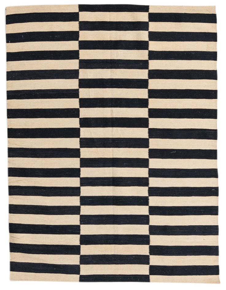 Detail image of 4' 1 x 5' 10 Hand Woven Kilim Modern Wool Rug