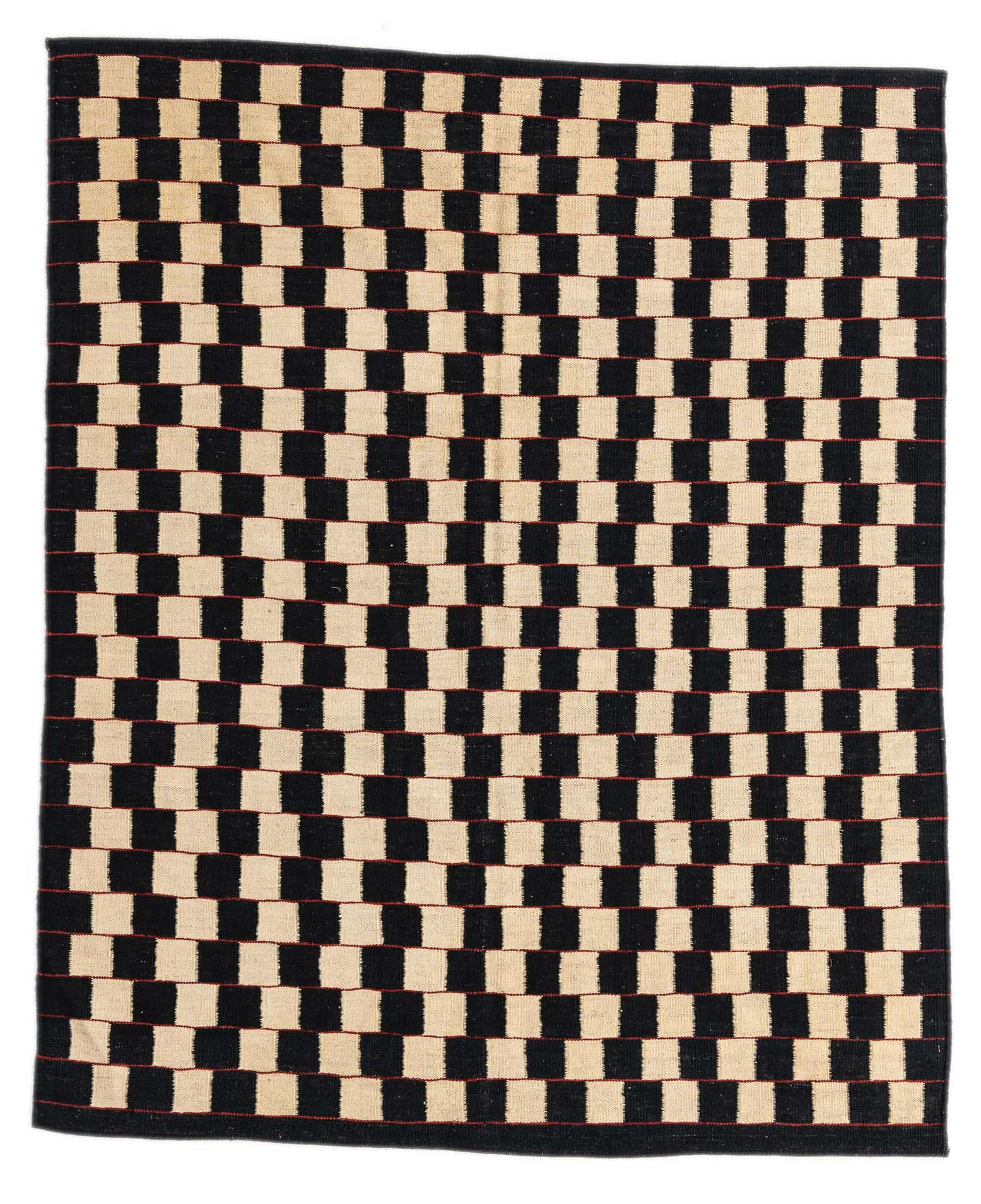 5' 2 x 6' 3 Hand Woven Kilim Modern Wool Rug