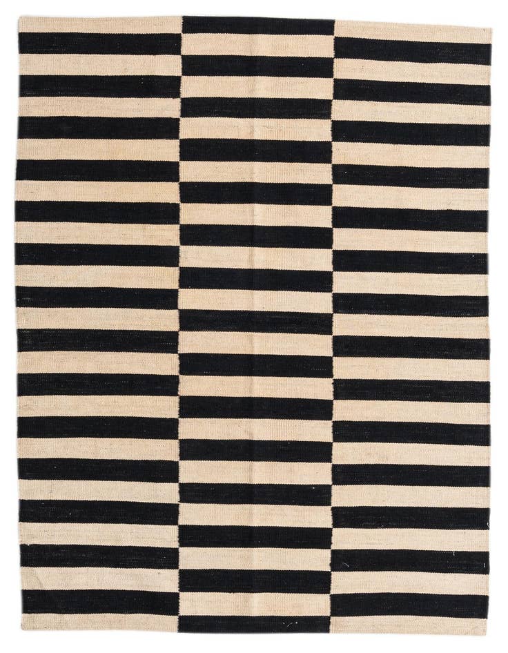 Detail image of 4' 1 x 5' 11 Hand Woven Kilim Modern Wool Rug