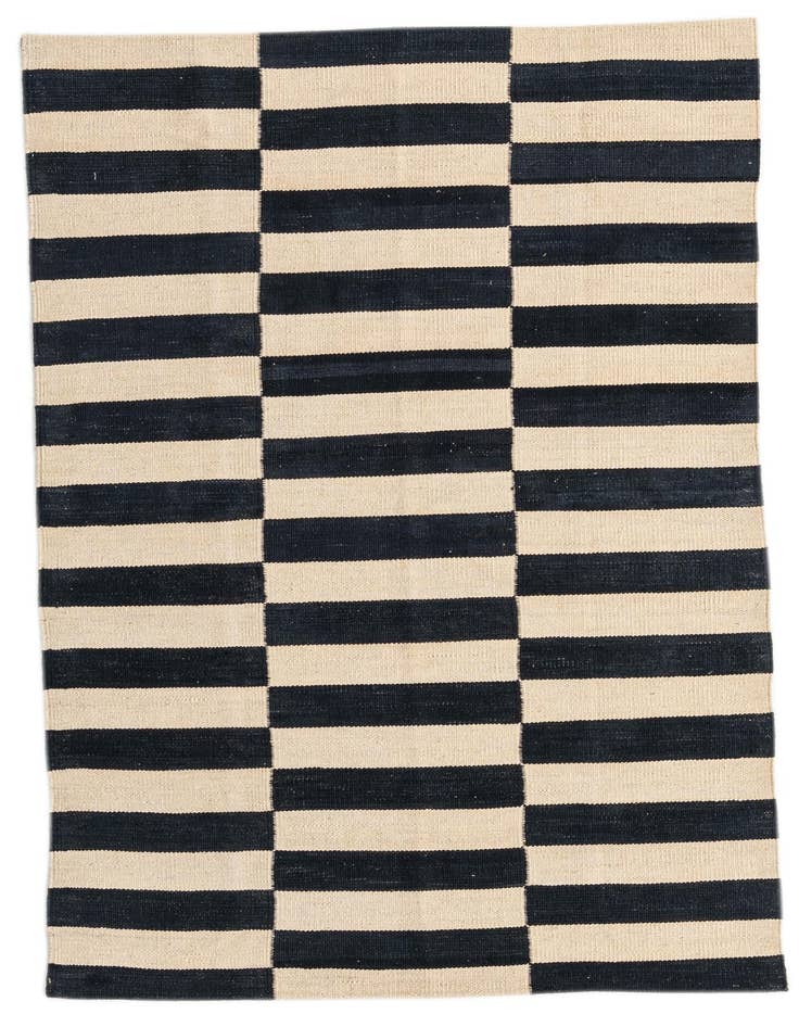 Detail image of 3' 4 x 4' 11 Hand Woven Kilim Modern Wool Rug