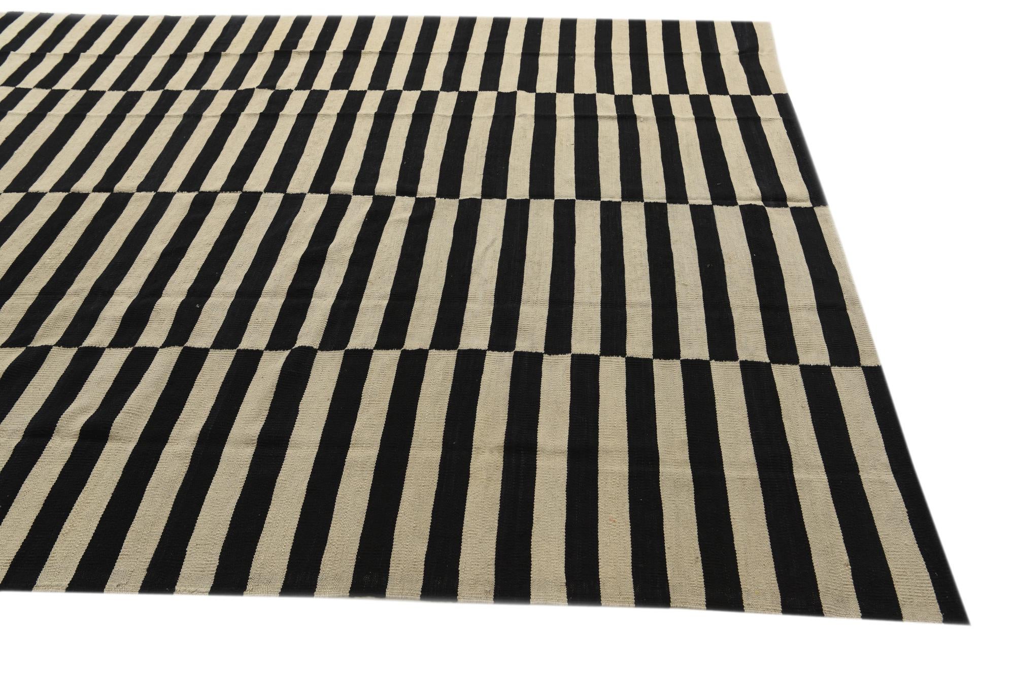 8' 1 x 9' 8 Hand Woven Kilim Modern Wool Rug