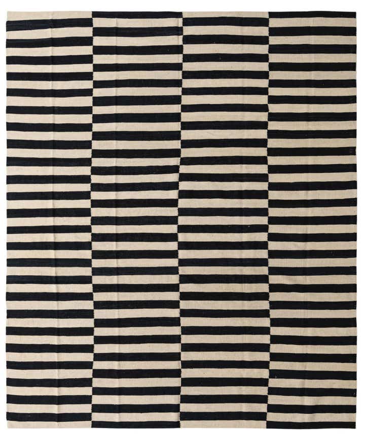 8' 1 x 9' 8 Hand Woven Kilim Modern Wool Rug