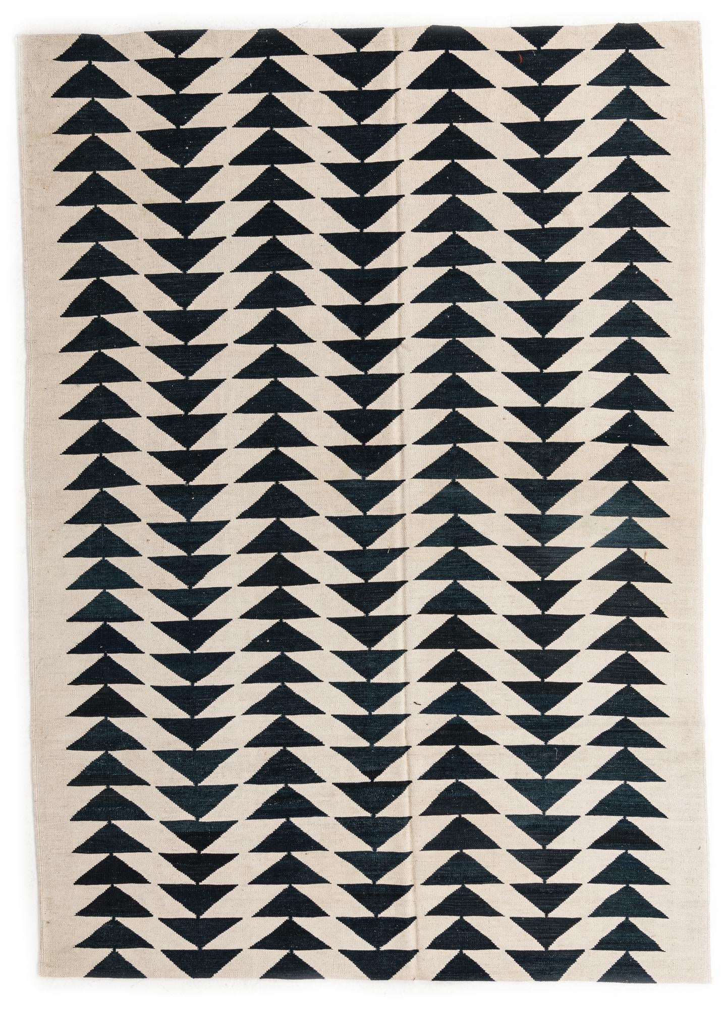 6' 7 x 9' 4 Hand Woven Kilim Modern Wool Rug