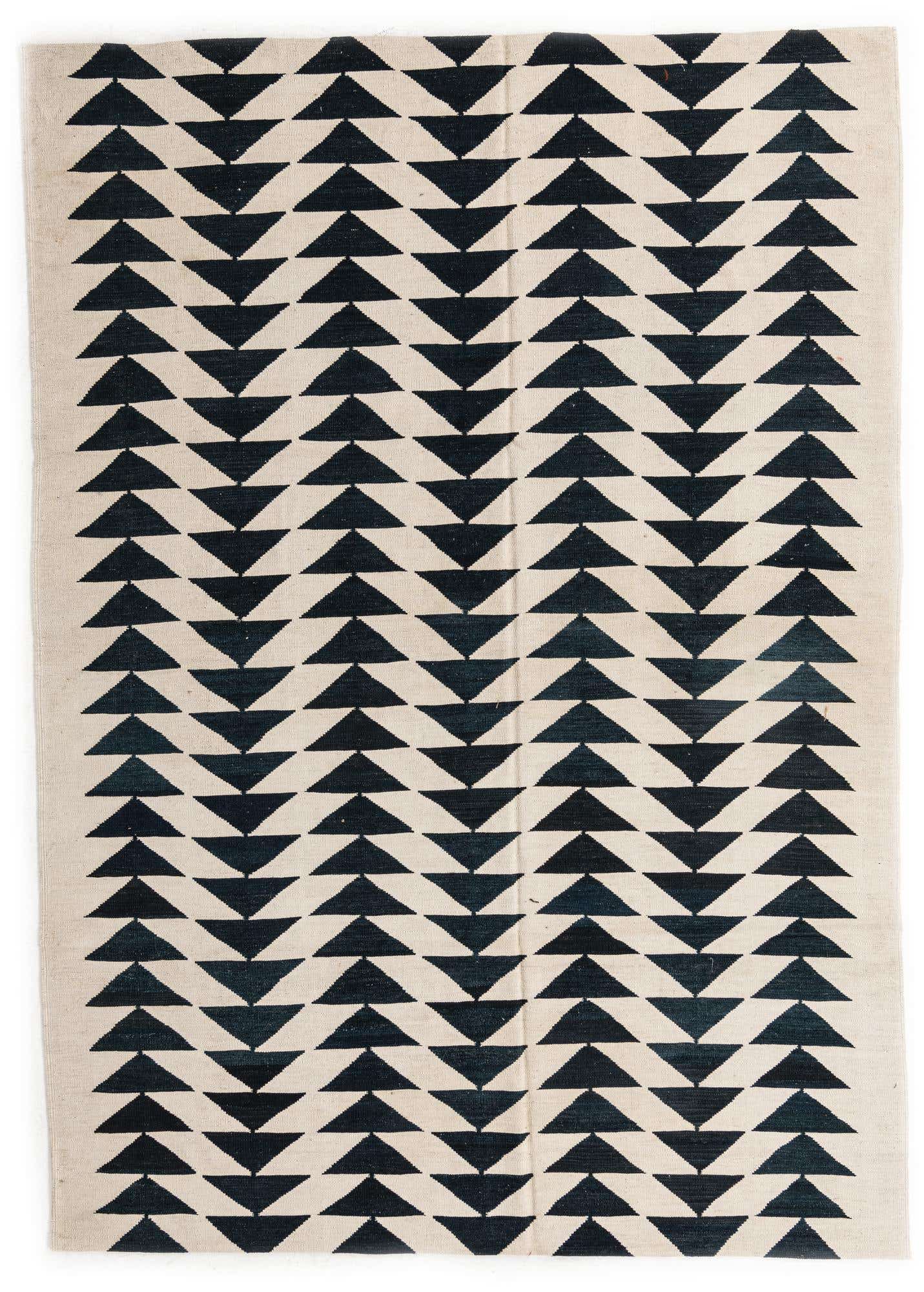 6' 7 x 9' 4 Hand Woven Kilim Modern Wool Rug