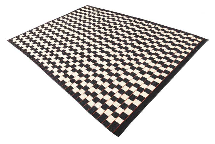 6' 9 x 9' 5 Hand Woven Kilim Modern Wool Rug