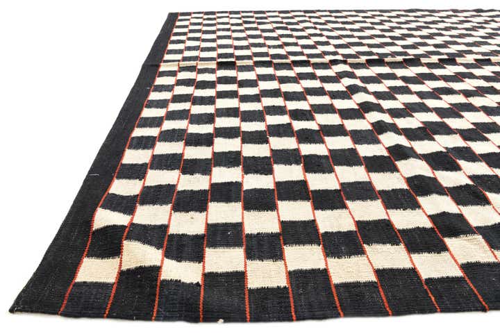 6' 9 x 9' 5 Hand Woven Kilim Modern Wool Rug