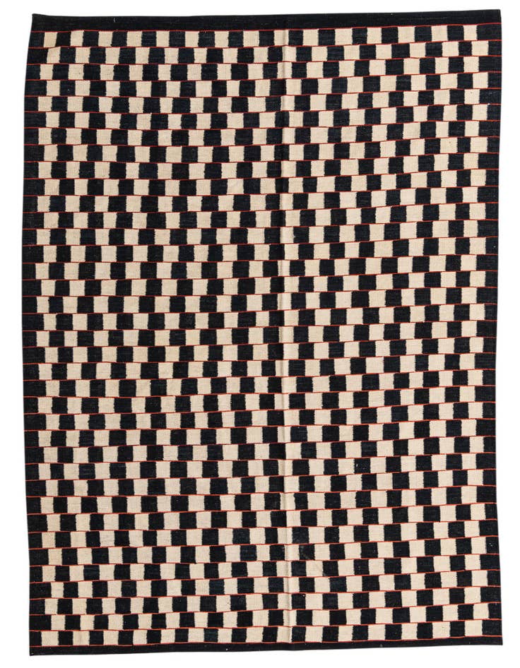 Detail image of 6' 9 x 9' 5 Hand Woven Kilim Modern Wool Rug