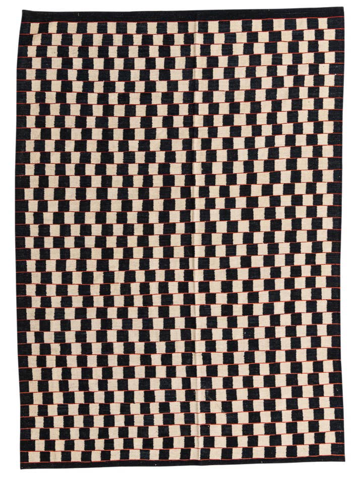 Detail image of 6' 9 x 9' 5 Hand Woven Kilim Modern Wool Rug