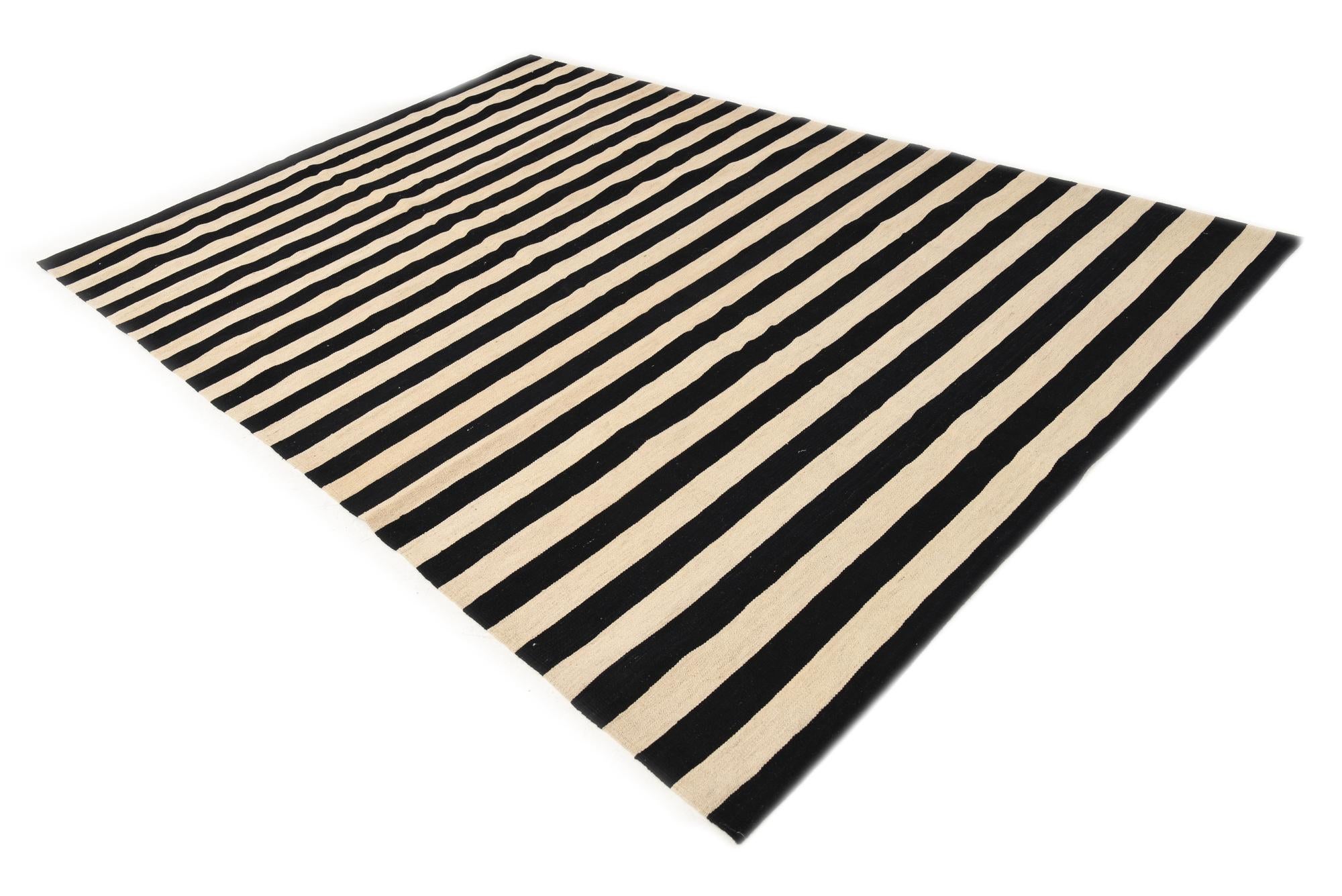 6' 7 x 9' 8 Hand Woven Kilim Modern Wool Rug