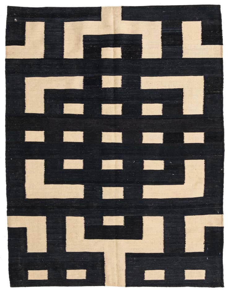 Detail image of 4' 4 x 6' Hand Woven Kilim Modern Wool Rug