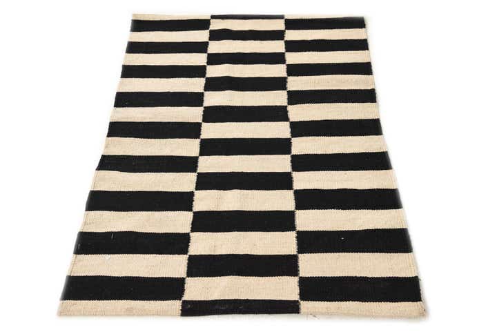 2' 8 x 3' 10 Hand Woven Kilim Modern Wool Rug
