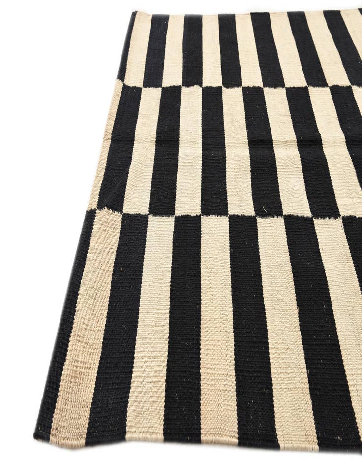 Detail image of 3' 4 x 4' 9  Hand Woven Kilim Modern Wool Rug