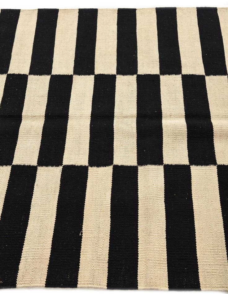 Detail image of 3' 4 x 4' 9  Hand Woven Kilim Modern Wool Rug