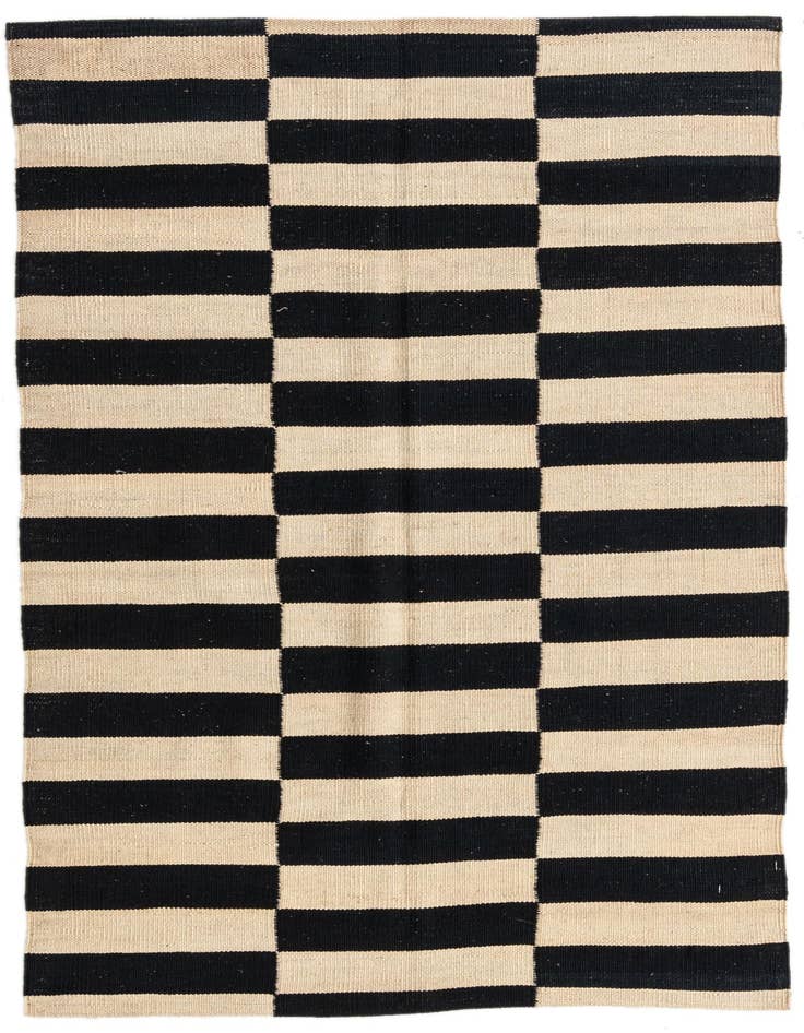 Detail image of 3' 4 x 4' 9 Hand Woven Kilim Modern Wool Rug