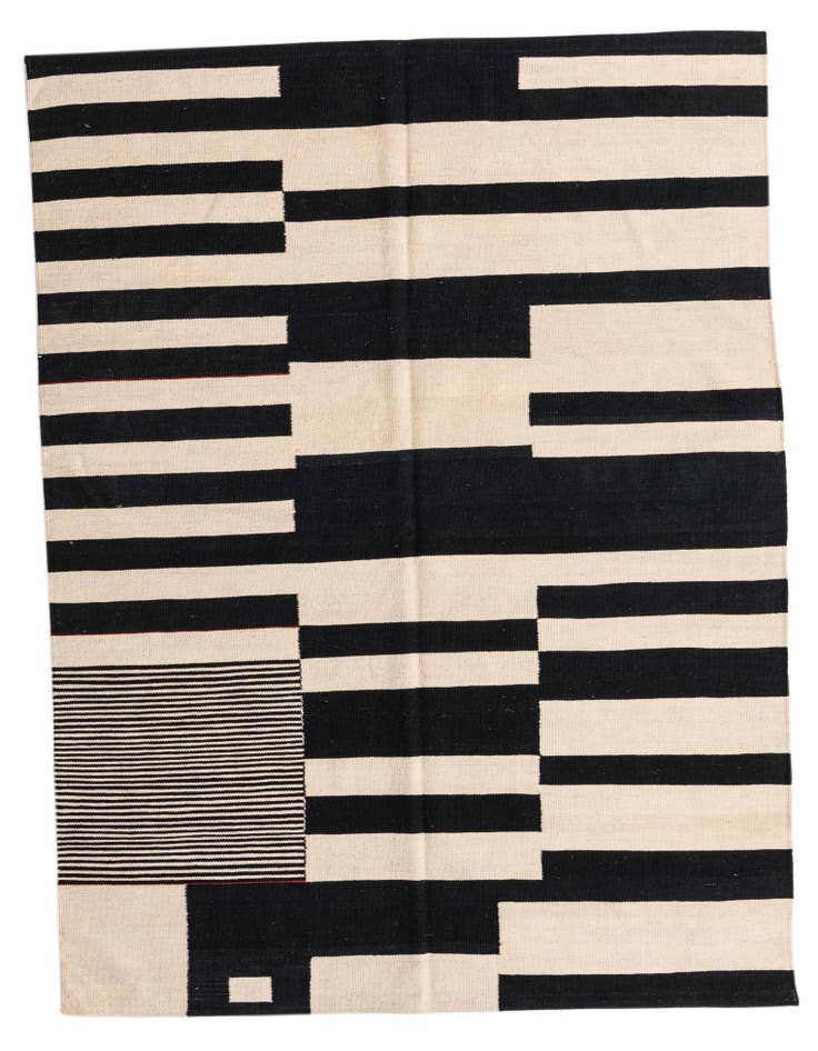 Detail image of 5' 7 x 7' 7 Hand Woven Kilim Modern Wool Rug
