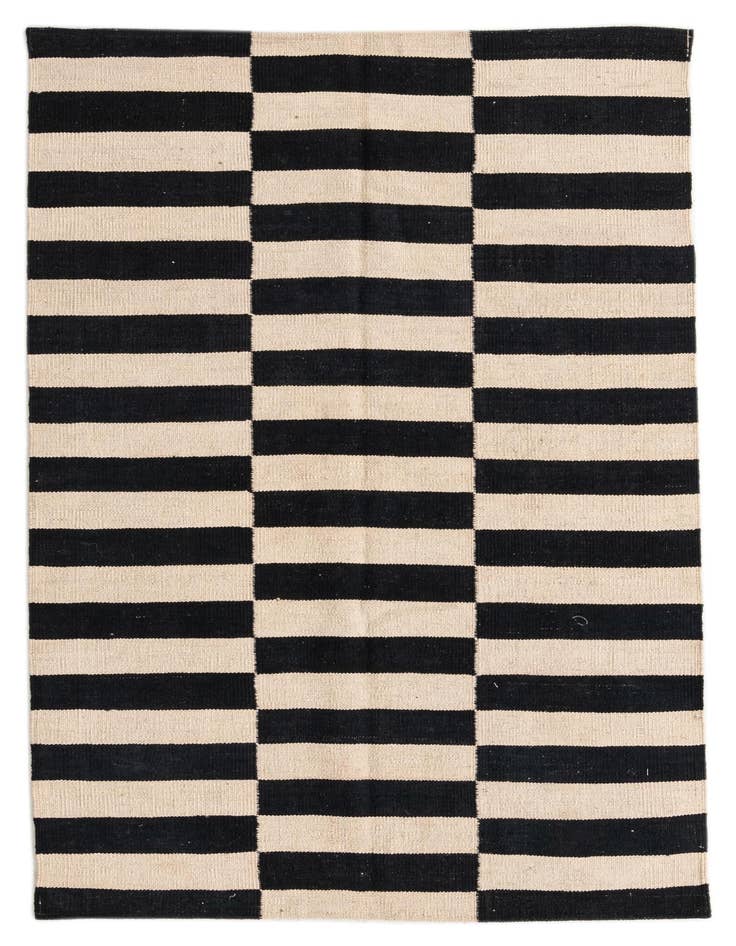 Detail image of 3' 6 x 4' 11 Hand Woven Kilim Modern Wool Rug