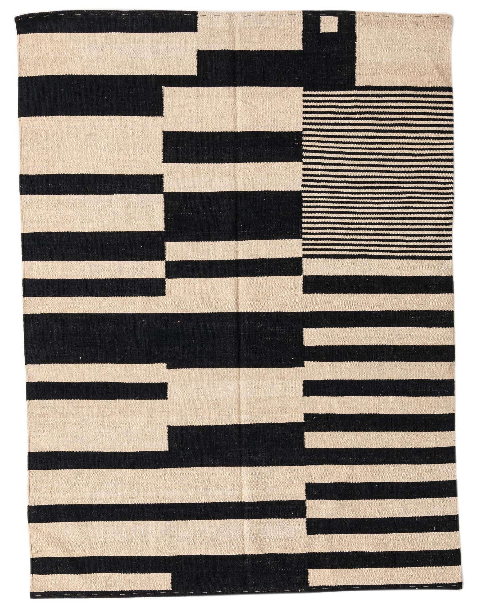 5' x 6' 8 Hand Woven Kilim Modern Wool Rug