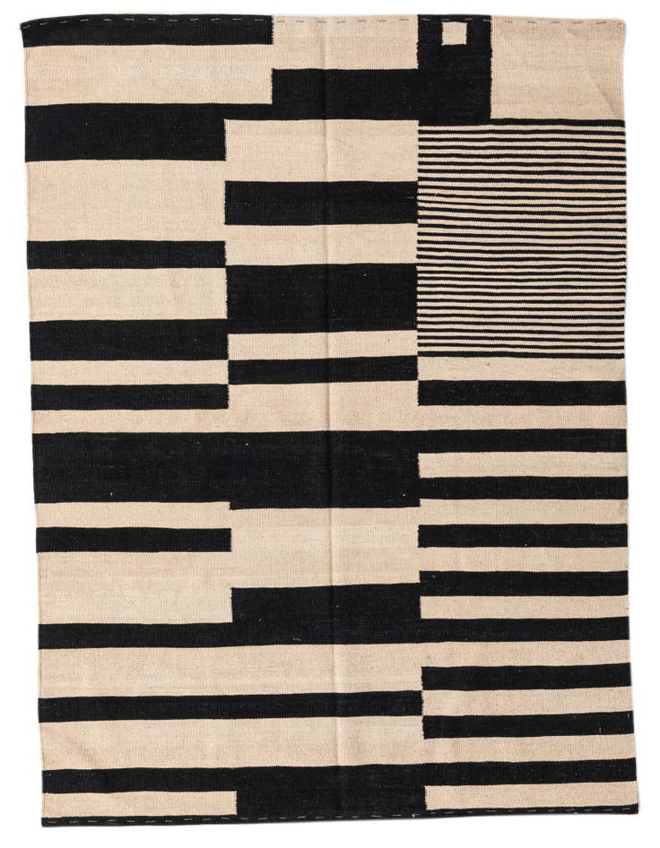 Detail image of 5' x 6' 8 Hand Woven Kilim Modern Wool Rug