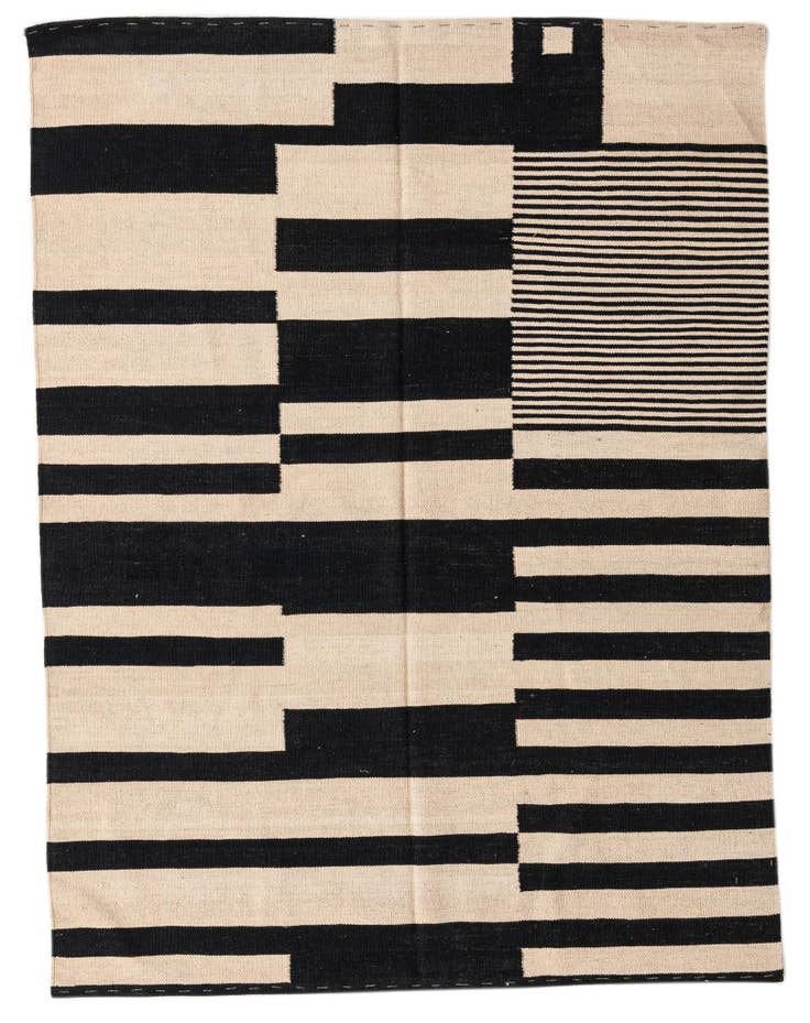 Detail image of 5' x 6' 8 Hand Woven Kilim Modern Wool Rug