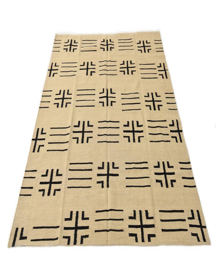 Detail image of 5' 4 x 6' 7  Hand Woven Kilim Modern Wool Rug