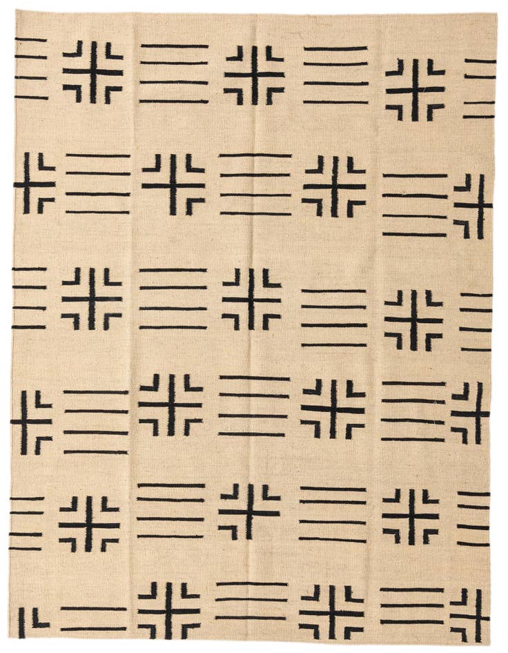 Detail image of 5' 4 x 6' 7 Hand Woven Kilim Modern Wool Rug