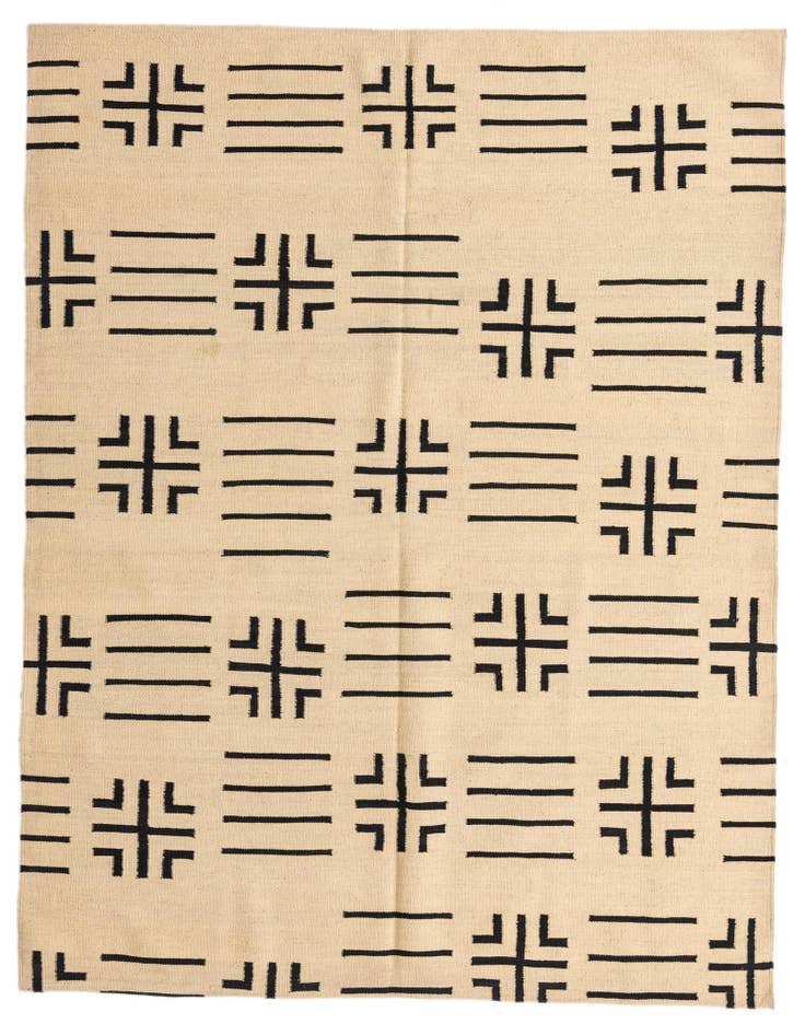 Detail image of 5' 5 x 6' 6 Hand Woven Kilim Modern Wool Rug
