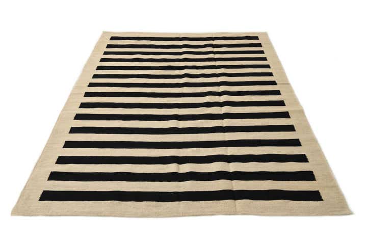 5' 7 x 7' 8 Hand Woven Kilim Modern Wool Rug