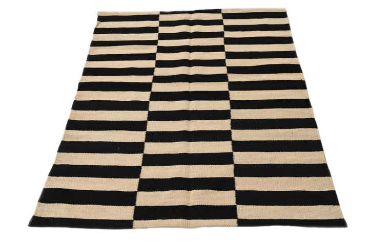 3' 3 x 4' 9 Hand Woven Kilim Modern Wool Rug