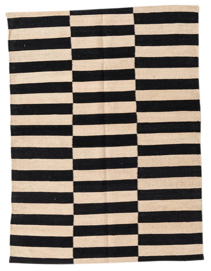 Detail image of 3' 3 x 4' 9 Hand Woven Kilim Modern Wool Rug